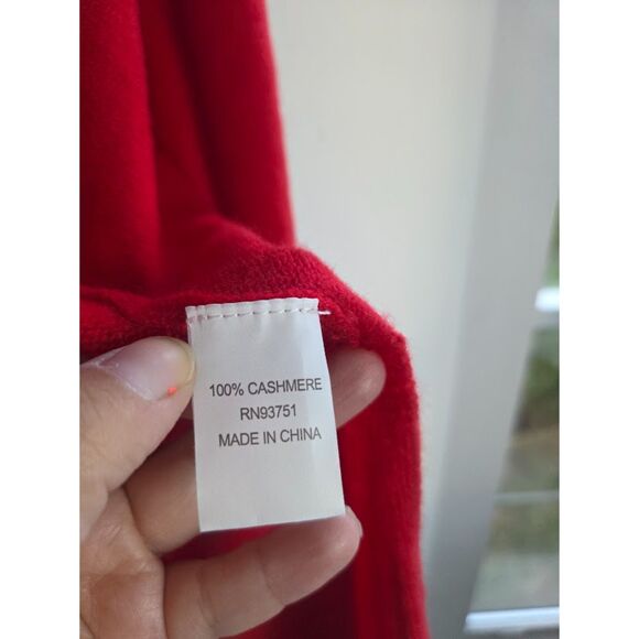 NWT In Cashmere Women Red 100% Cashmere Tunic Cardigan/Sweater size Large/XL - Picture 8 of 9